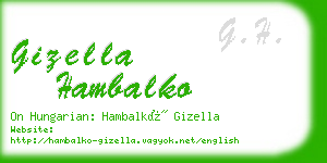 gizella hambalko business card